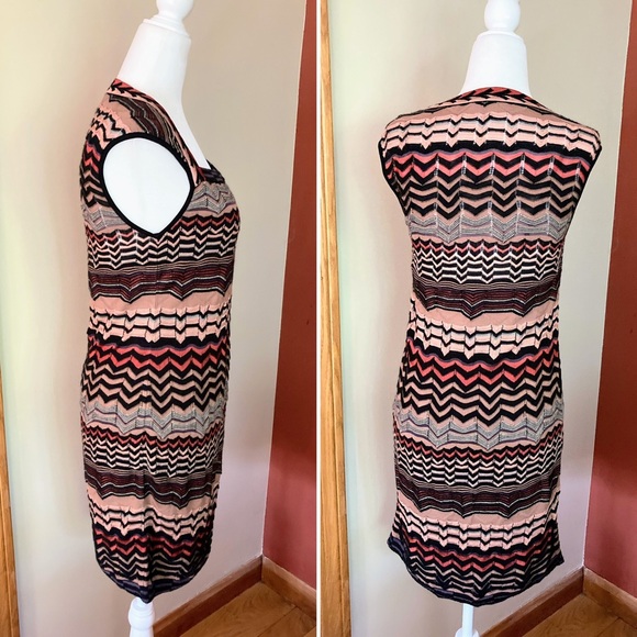 Missoni Multicolor Zigzag Knit Dress Size 8 - Picture 2 of 11